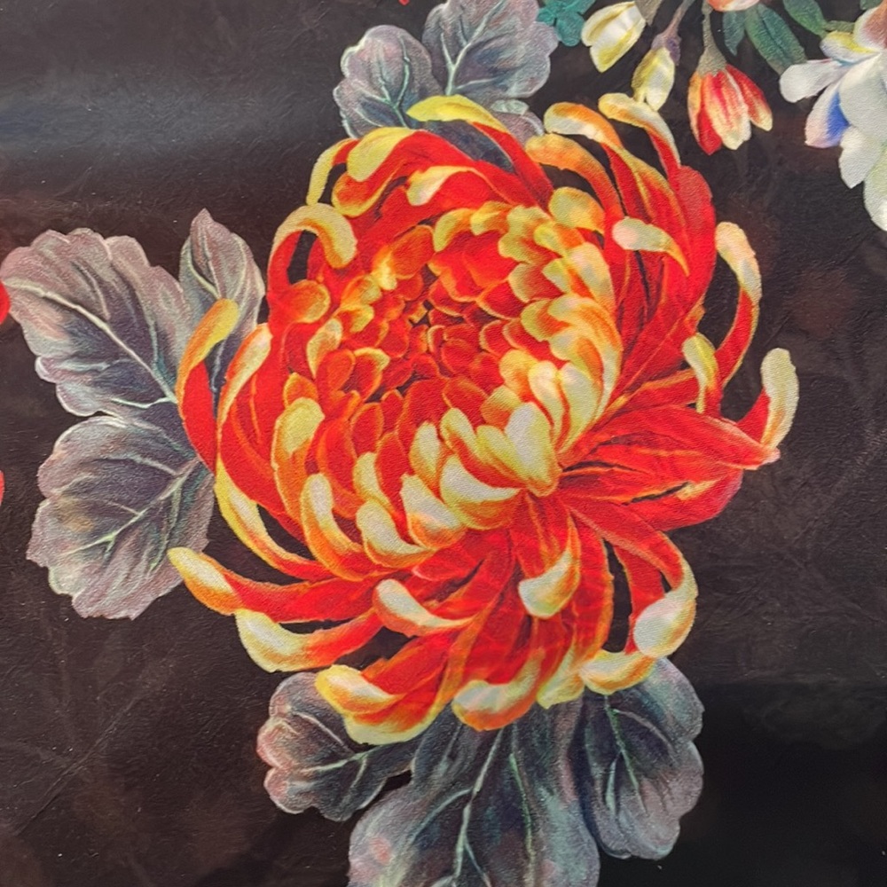 Johnny Was Black Maxi Dress with Colorful Floral Patterns